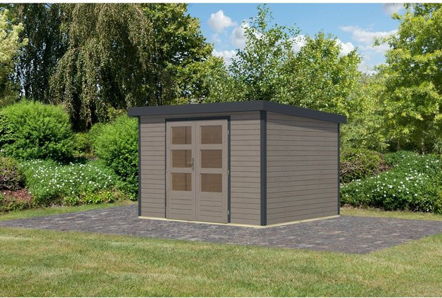 Karibu Gartenhaus Diego 5 D in Wassergrau/Anthrazit B: 298 cm, T: 209 cm, H: 242 cm - Bild 1