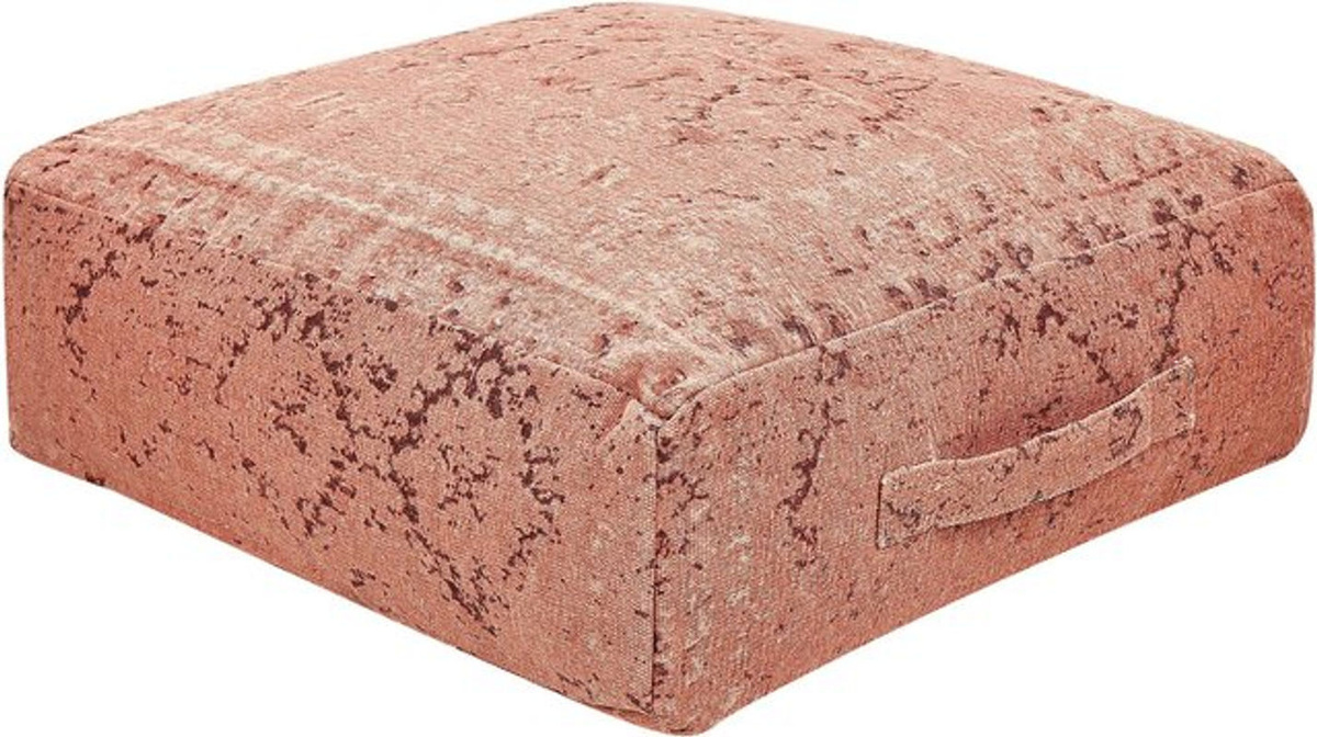 Pouf Shasa von BELIANI aus Baumwolle in Rot und Rosa im Bohemian-Stil - Bild 1