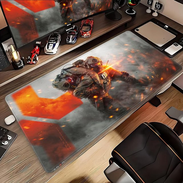 Battlefield 6 XXL Gaming-Mauspad Schreibtischunterlage in Grau mit HD-Design, B/T: 100 x 50 cm - Bild 1