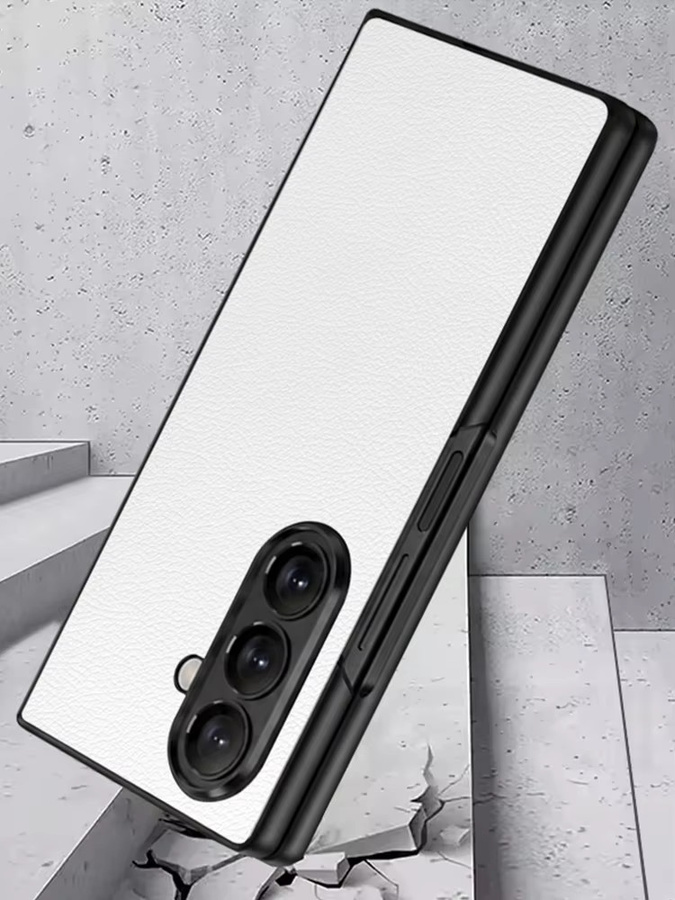 Lychee-Leder-Textur Handyhülle für Samsung Galaxy Z Fold8 Z Fold7 Z Fold6 Z Fold5 Z Fold4 aus hartem PC mit schwarzem Rahmen und Klappfunktion - Bild 6