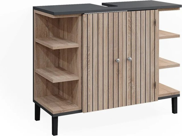 Vicco Waschtischunterschrank Aquis Badezimmer Sonoma Anthrazit B/T: 79,6 x 64 cm - Bild 2