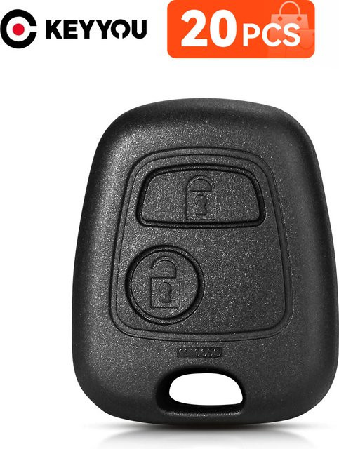 KEYYOU 20er Set Auto Fernbedienung Schlüssel Shell Ersatzgehäuse für Citroen C1 C4, Peugeot 107 207 307 407 206 306 406 und Toyota Aygo in Schwarz - Bild 1