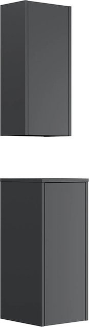 Posseik Badschrank-Set Limes 2-teilig zur Wandmontage in Grafit und Weiß mit Soft-Close-Türen - Bild 1