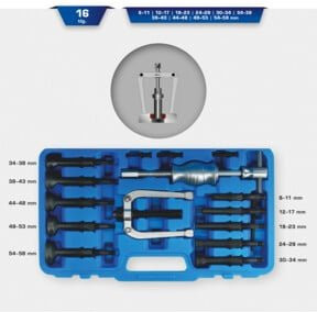 Brilliant Tools Grundloch-Innenlager-Abzieher-Satz, 16-teilig, Blau - Bild 2