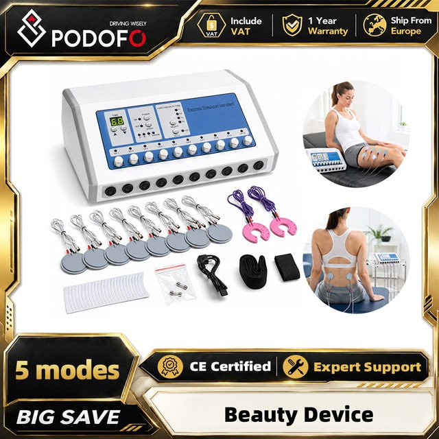 Podofo Mikrostrom-EMS-Elektromuskelstimulator Körpermassagegerät, 10 Elektrodenpads - Bild 1