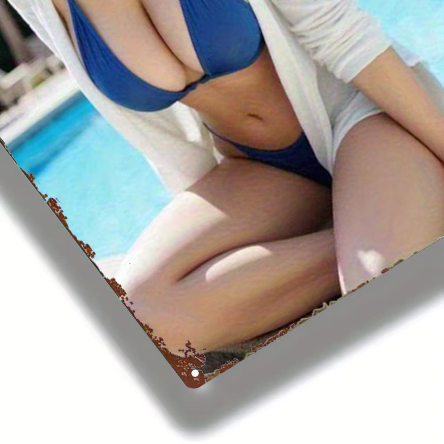 CIFBUY Retro Metallschild Wandkunst für Poolbereich, Hausbar oder Garage, Rechteckig, Breite: 20,32 cm, Höhe: 30,48 cm - Bild 4