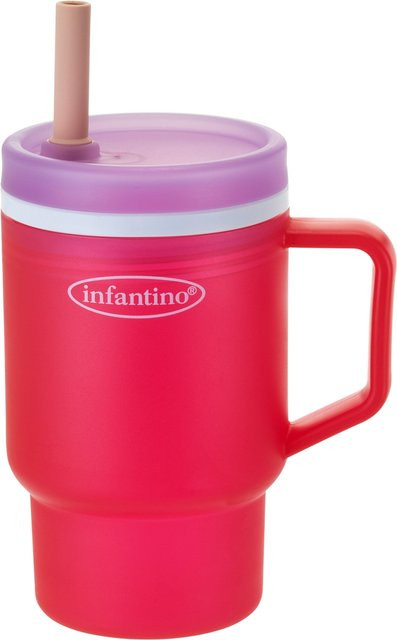 Infantino My 1st Tumbler Trinkflasche mit Strohhalm, Rosa, 295 ml - Bild 1