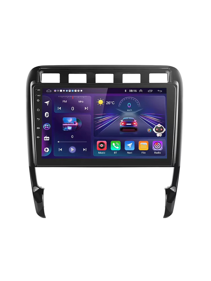 Podofo Wireless CarPlay und Android Auto Multimedia Radio mit GPS und Bluetooth für Porsche Cayenne 9PA 955 957 2002-2010 in Schwarz - Bild 4