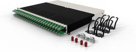 patchbox.one Patchpanel 8RU UTP Cat.6a in Grün, Länge: 0,8 m - Bild 1