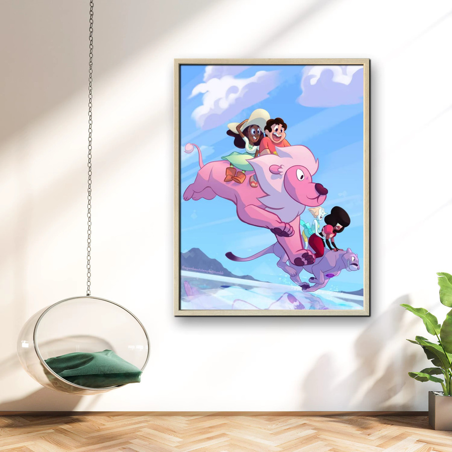 Potdemiel Steven Universe Retro Kraft 5D DIY Vollrund-Diamantmalerei, Mehrfarbig, Breite: 40 cm, Höhe: 30 cm - Bild 1