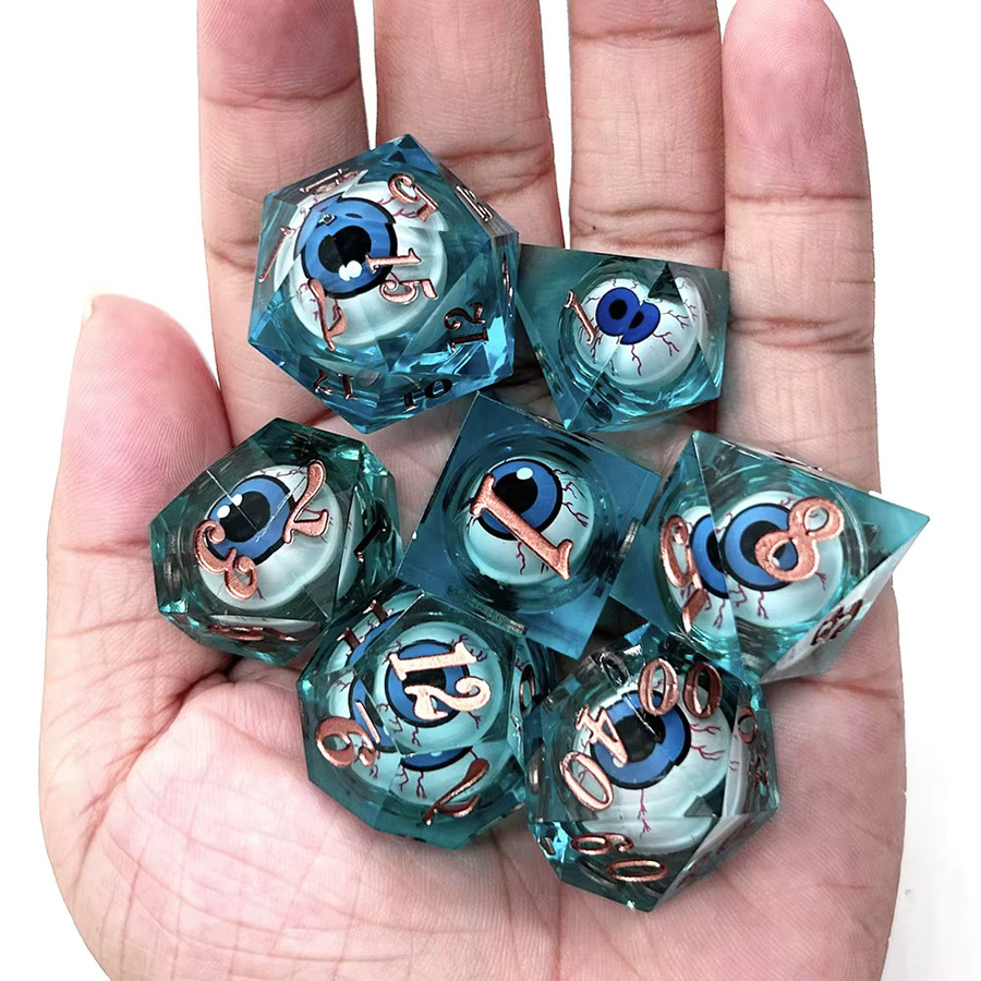 Vorinclex Neue Polyedrische Harz-Würfel, 7-teiliges Set, Bunt / Mehrfarbig - Bild 1