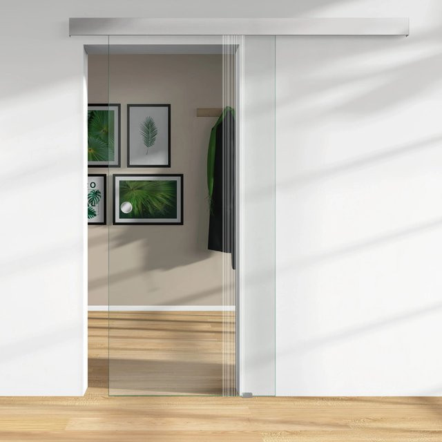 Skyscope Glasschiebetür ESG Floatglas mit Lasermattierung, transparent, H x B x T: 206,0 x 94,0 x 0,8 cm - Bild 1