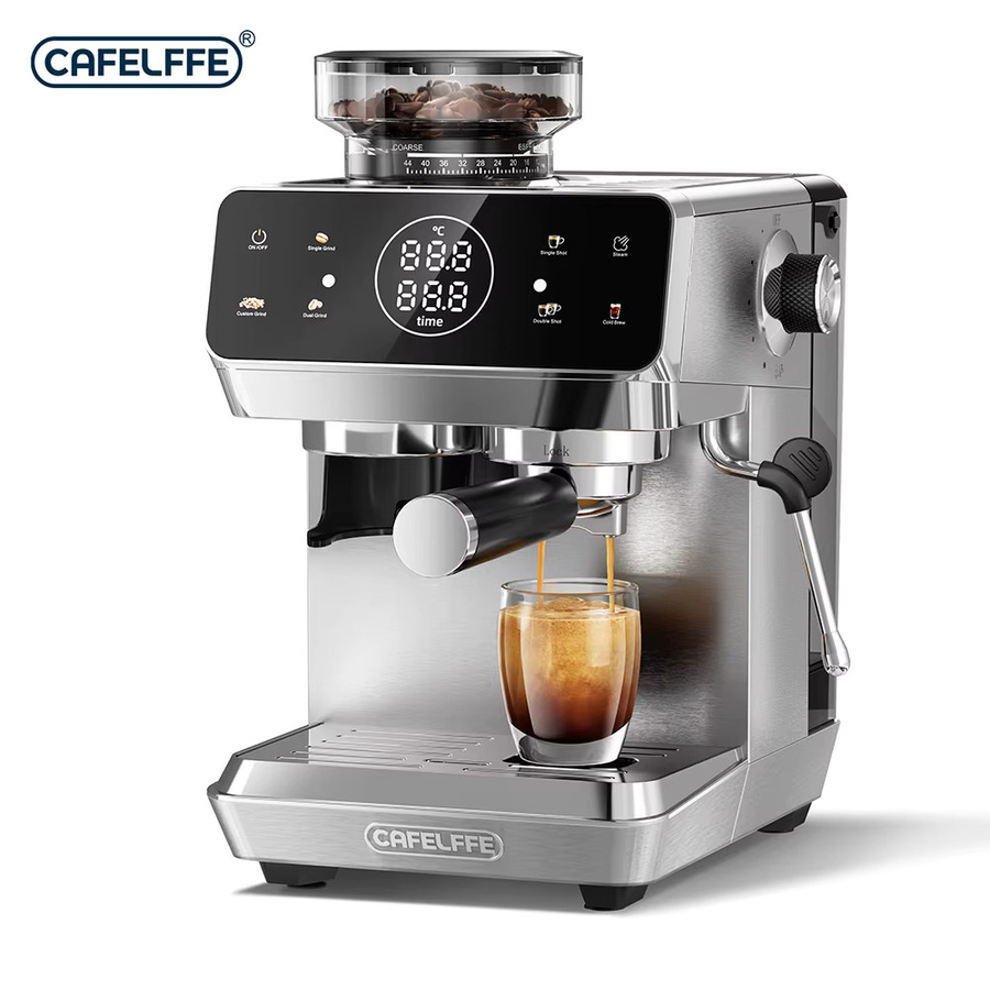 CAFELFFE MK-903 Barista Espressomaschine in Silber mit integriertem Mahlwerk, Touchscreen und 1,8 l Wassertank - Bild 8