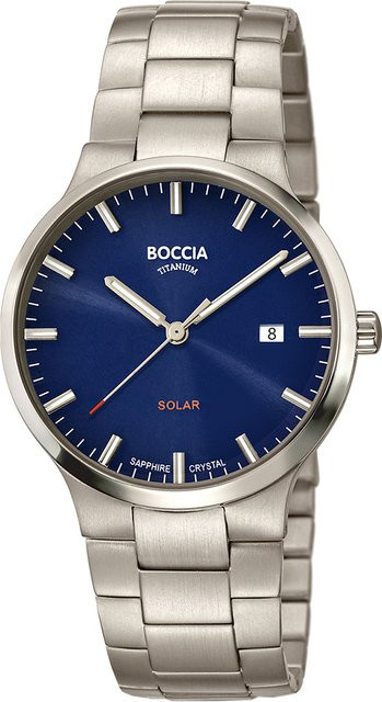 Boccia Herrenuhr Solar, Titanium, 39 mm, Blau, 5 ATM - Bild 1
