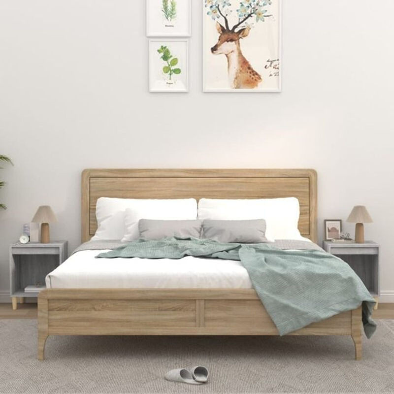 Vidaxl Nachttische 2er-Set in Grau, Klassisch, B: 40 cm, T: 35 cm, H: 50 cm - Bild 1