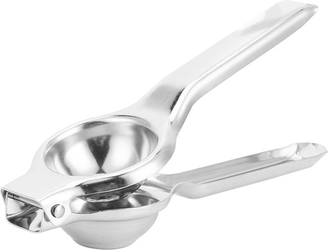 Manuelle Zitruspresse aus Edelstahl von CosyHome in Weiß und Silber mit ergonomischem Griff für Orangen, Zitronen und Früchte - Bild 1