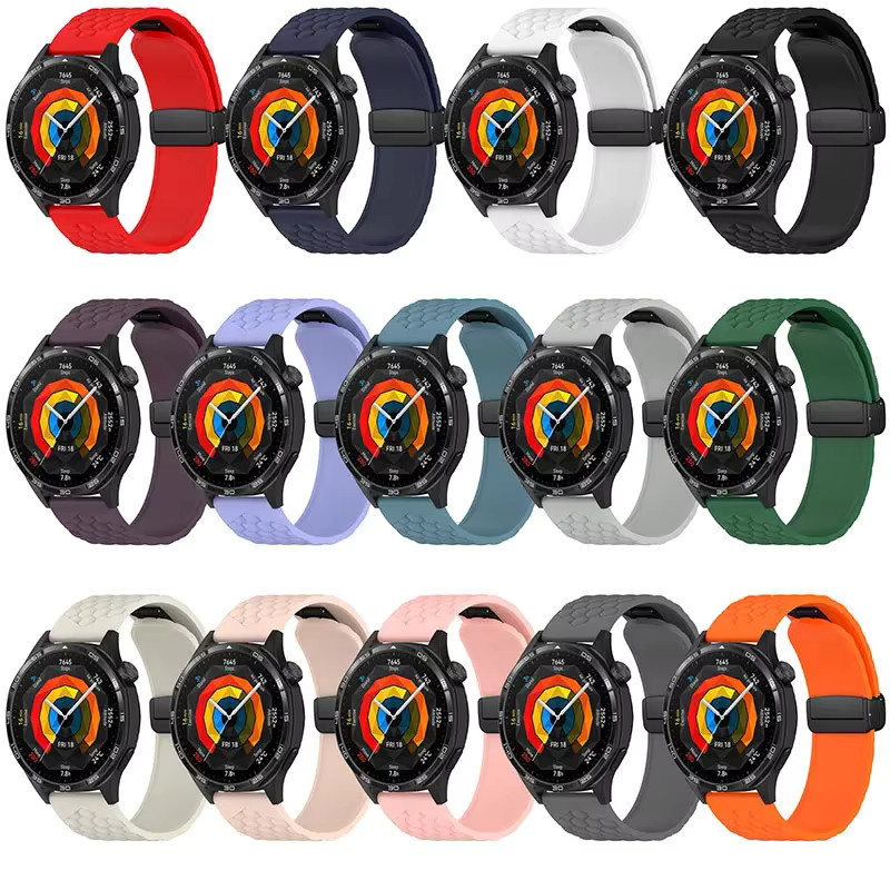 Hiyii Uhrenarmband Silikon, Magnetisch, Schwarz, Unisex, 22 mm - Bild 5