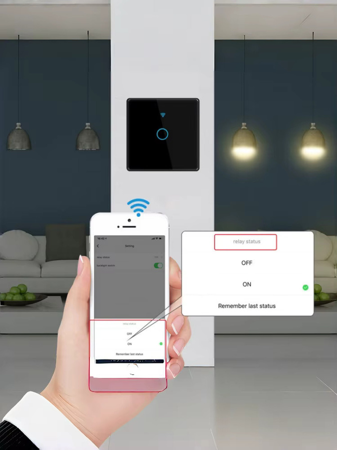 Tuya WiFi Smart Switch Touch-Panel aus Glas in Schwarz mit Alexa Sprachsteuerung - Bild 7