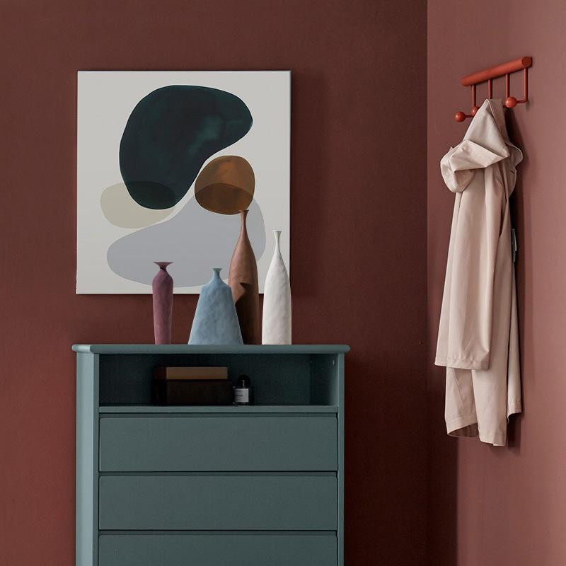 Fanda Nordic Morandi Keramikvase in Weiß, handgefertigte unregelmäßige matte Vase für Dekoration - Bild 3