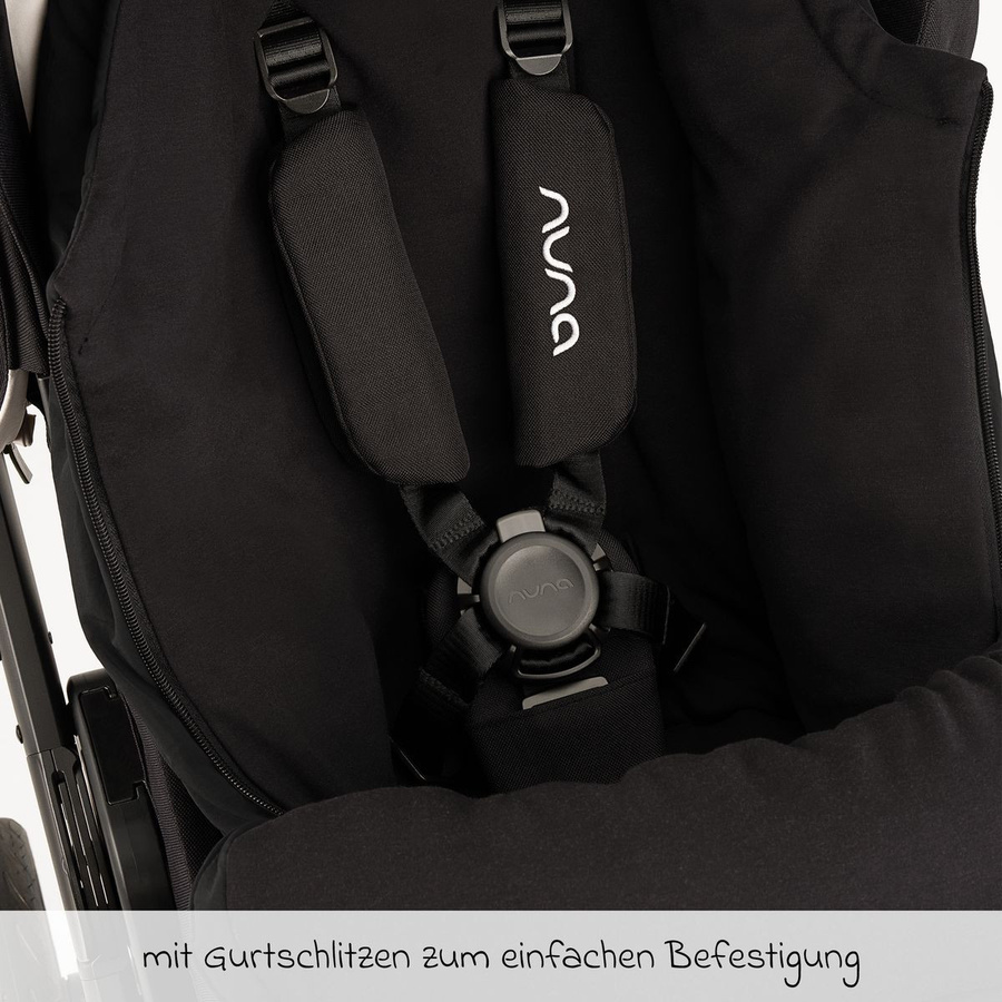 Nuna 2-tlg. Winter-Kinderwagen-Set aus Wolle mit Fußsack und Handschuhen in Schwarz - Bild 7