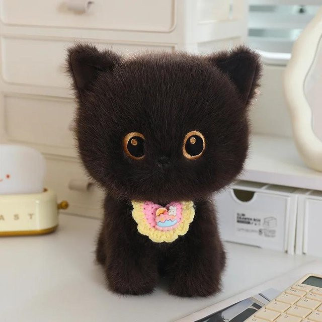 Katze Stofftier Plüschtier, Schwarz, Weiß, ab 14 Jahren - Bild 1