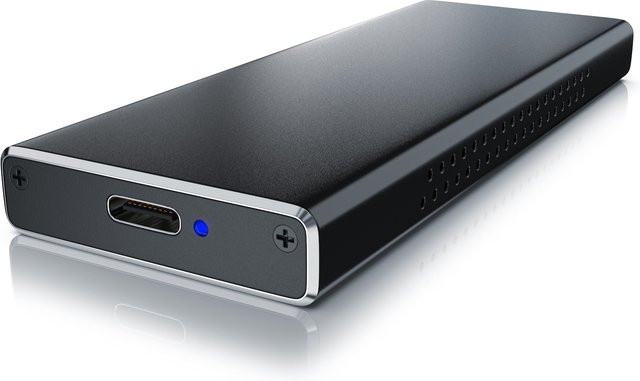 CSL M.2 Key-M PCIe Festplatten-Gehäuse extern USB 3.2 für NVMe M.2 SSDs mit USB-C Anschluss, Schwarz, bis zu 2000 MB/s - Bild 1