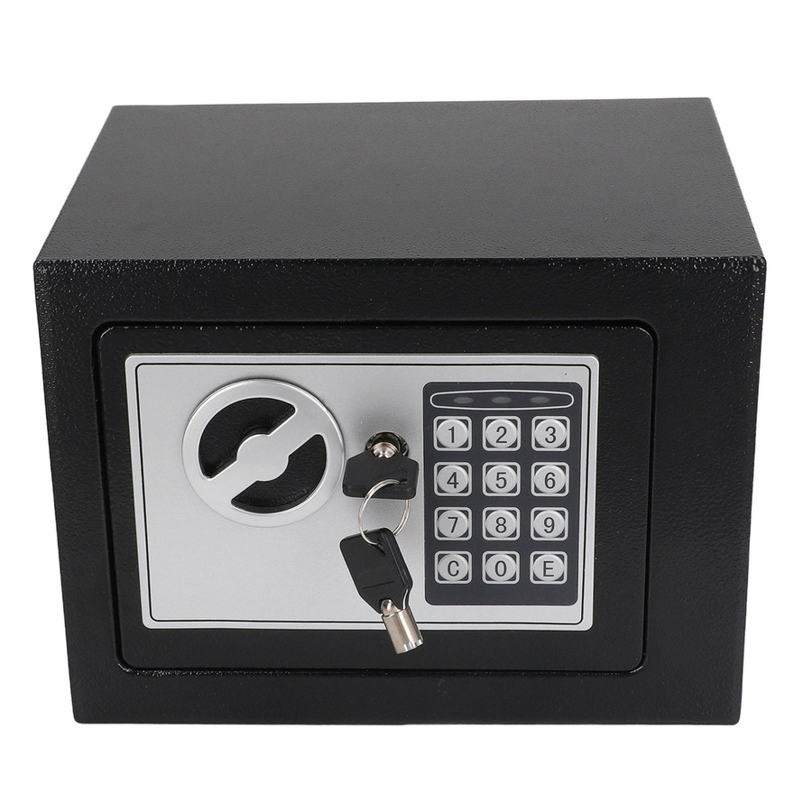 KONNWEI Mini-Safe für Zuhause mit Tastatur und Schlüssel aus Edelstahl in Schwarz - Bild 6