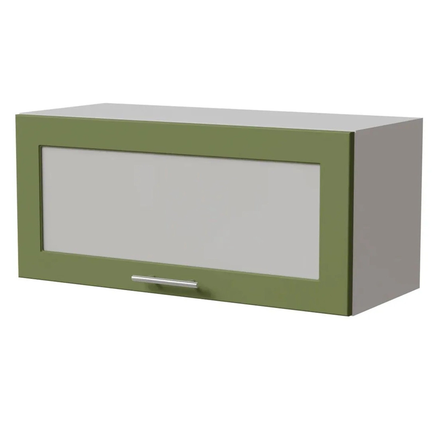Feldmann-Wohnen Klapphängeschrank Brerra W4BS/80 WKF in Weiß und RAL 6025 Farngrün Matt mit Glastüren und Soft-Close-Funktion, B/T/H: 80 x 32,5 x 36 cm - Bild 2