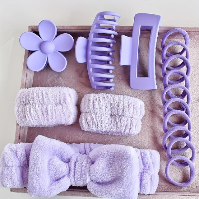 XYNN Haarspange Kombinationsset, Schleifen, elastisch, violett, Damen - Bild 1