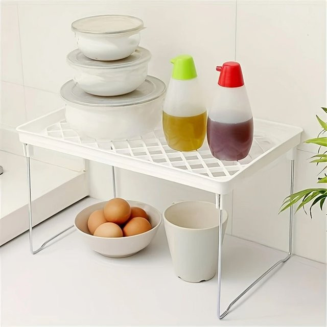 Faltbares Lagerregal ACRDDK in Weiß, feuchtigkeitsbeständiges Organizer-Regal für Küche, Badezimmer oder Schule, B/T/H: 31,5 x 31,5 x 34,8 cm - Bild 1