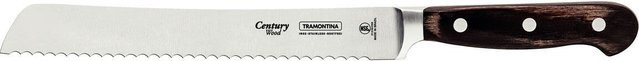 Tramontina Century Wood Brotmesser aus Edelstahl mit Holzgriff in Silber und Braun, Gesamtlänge: 32,8 cm, Klingenlänge: 20,5 cm - Bild 1