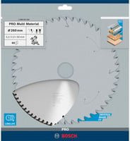 Bosch PRO Multi Material Kreissägeblatt mit 80 Zähnen, Durchmesser: 260 mm, Bohrung: 30 mm, Breite: 3,2 mm - Bild 2