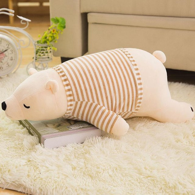 Joyful toys Eisbär Kissen liegender Bär, Plüschtier Puppe, 50cm - Bild 1