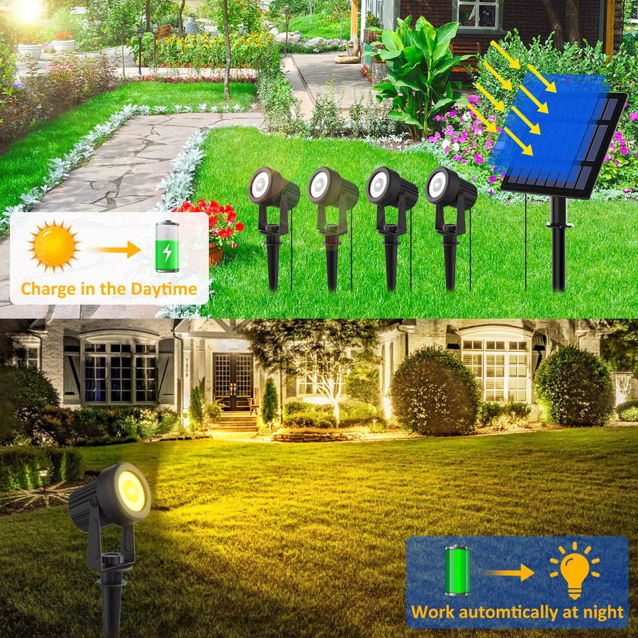 T-SUNRISE Solar LED Außenstrahler mit RGB-Funktion und IP65 Wasserdichtigkeit für den Garten - Bild 3