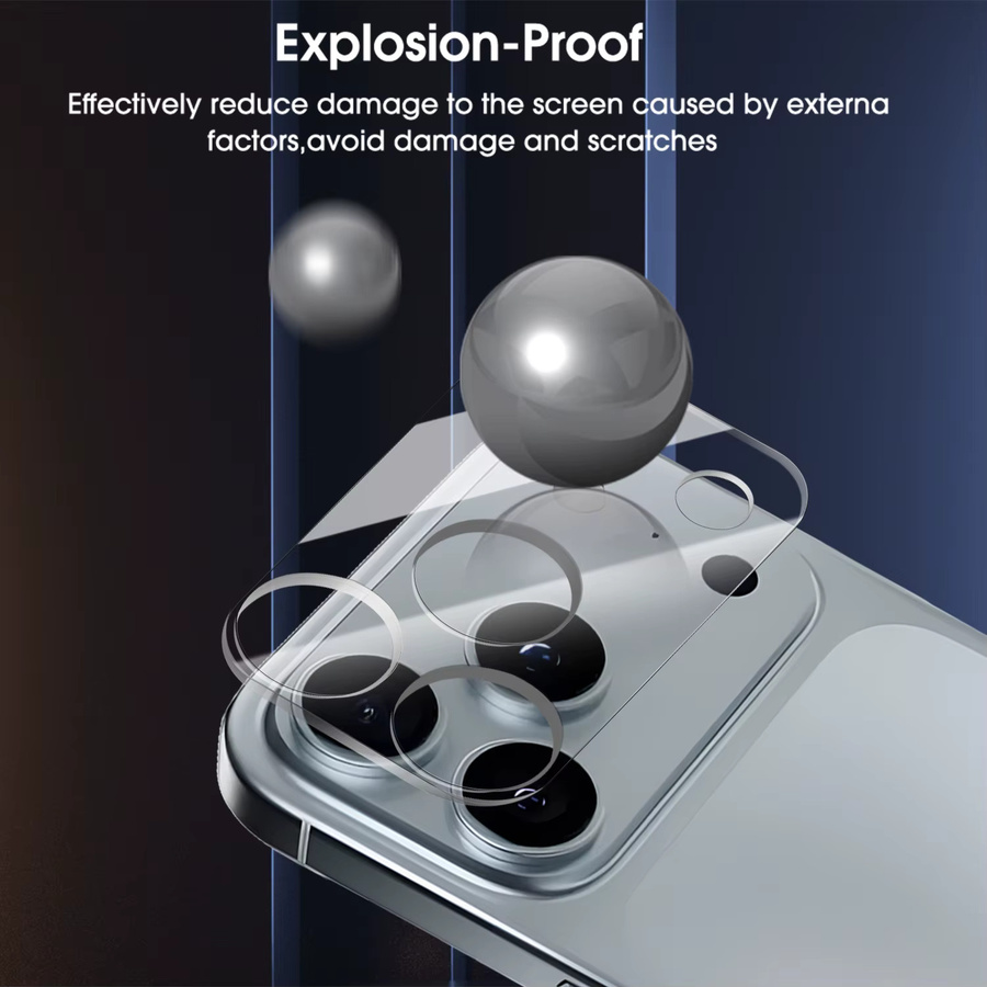 Apple Kamera-Schutzfolien aus gehärtetem Glas für iPhone 17 Pro Max, 17Pro Air, iPhone 16 und 15Pro Max, transparent - Bild 5