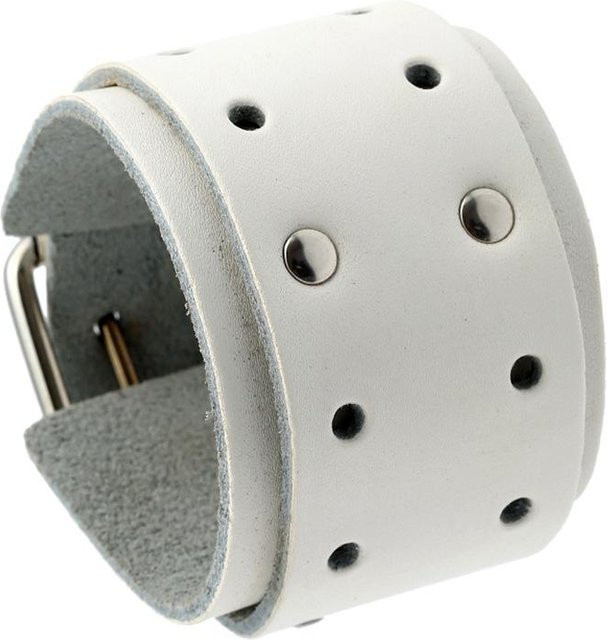 YIRAN Lederarmband, Weiß, Punk, Unisex - Bild 1