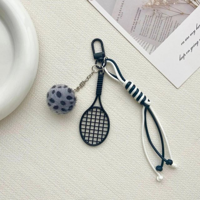 Rd lala Anhänger Tennis Schläger Plüsch, Schwarz, Unisex - Bild 1