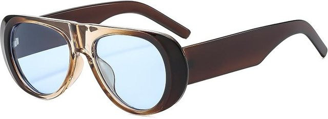 Vintage Sonnenbrille Aviator, Damen, Vollrand, Kunststoff, Schwarz - Bild 1