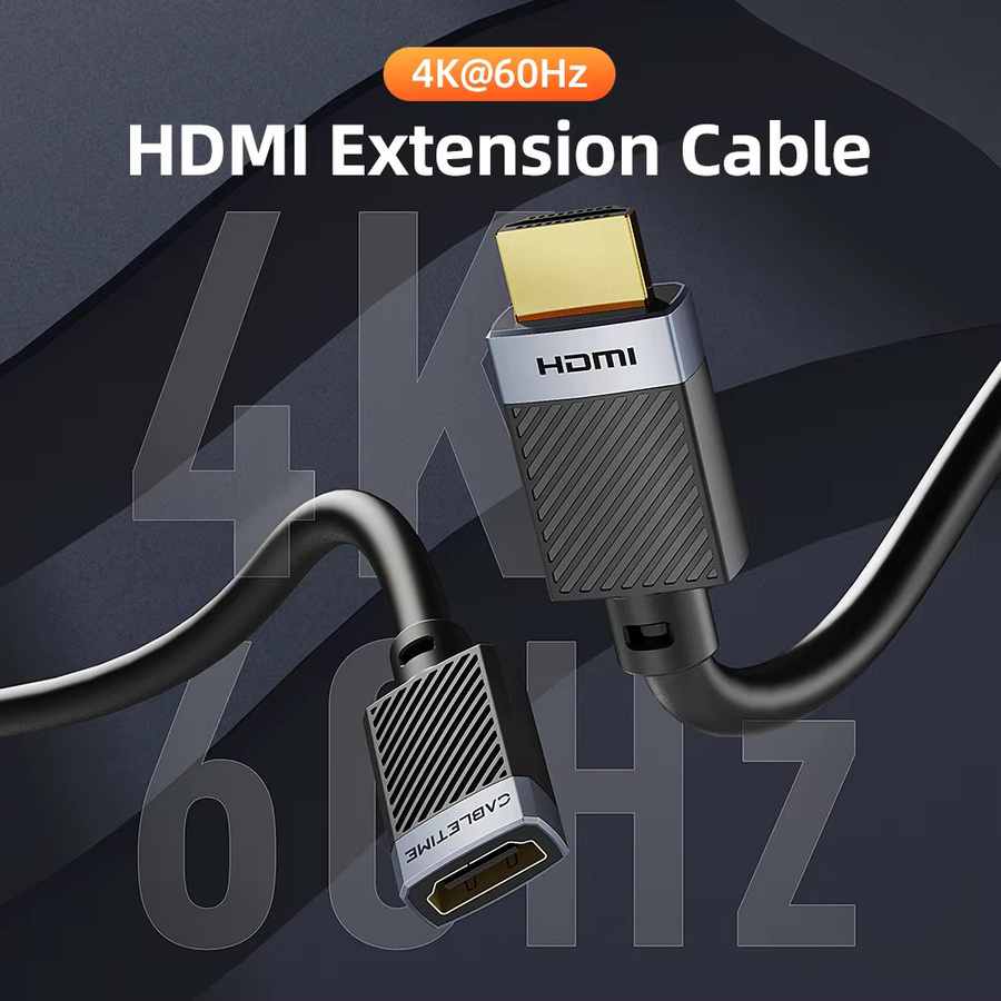 CABLETIME HDMI 2.0 Adapter Stecker auf Buchse in Schwarz für 4K 60Hz HDMI-Verlängerung von Switch, PS4, TV-Box und Laptop - Bild 2