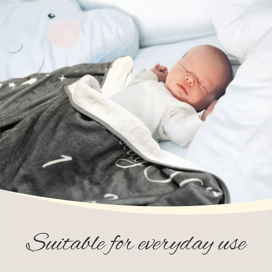 VIKAMA Baby-Flanell-Wachstumsschallplattendecke in Grau - Bild 2