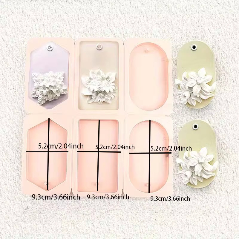 4 Silikonformen für Wachsharz-Schlüsselanhänger und Kerzen in rechteckiger Form zum Gießen von Schmuck und DIY-Bastelarbeiten - Bild 2
