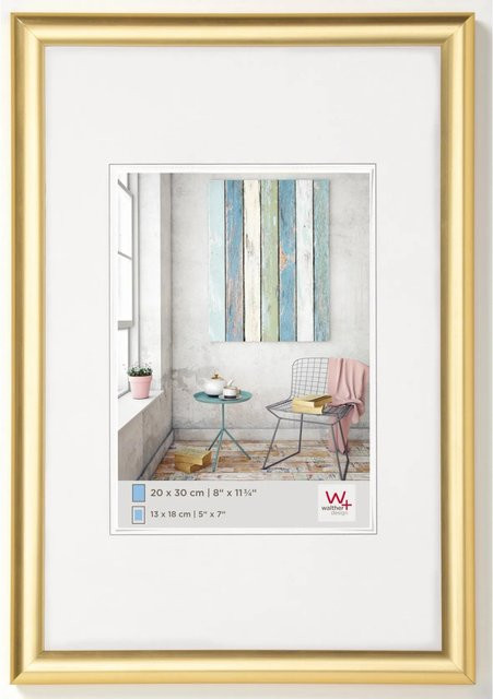 Walther Design Trendstyle Kunststoff Bilderrahmen modern Gold B: 30 cm, H: 40 cm - Bild 1