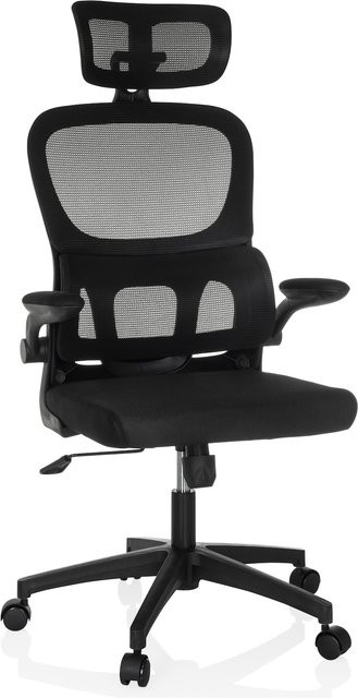MyBuero Home Office Bürostuhl ERGOMY FLEX in Schwarz mit Armlehnen aus Stoff und Netzstoff - Bild 1