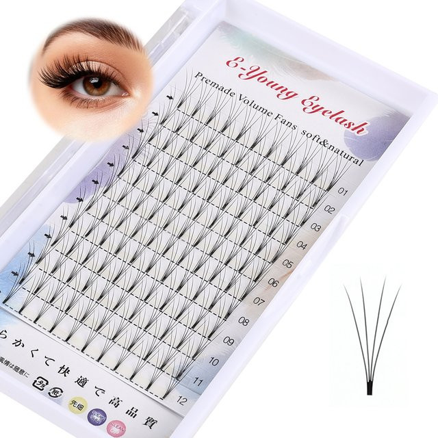 4D 5D Wimpernverlängerung, Fächerwimpern-Cluster, Kamelienvolumen, Natürlich - Bild 1