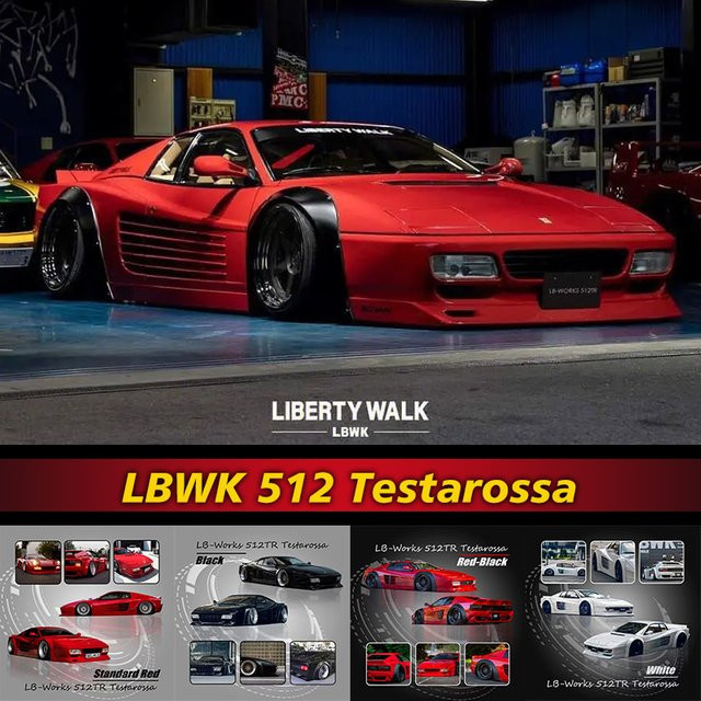 Tarmac Works LBWK 512 TR Testarossa, Diecast Diorama, 1:64, Modellauto - Bild 1