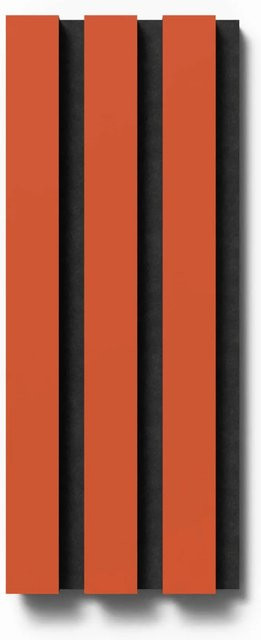 Denpanels Akustikpaneel Muster Orange Blast in Streifenoptik mit Linoleum und Filz, Farbe: Orange und Schwarz, B: 29,5 cm, H: 15 cm - Bild 1