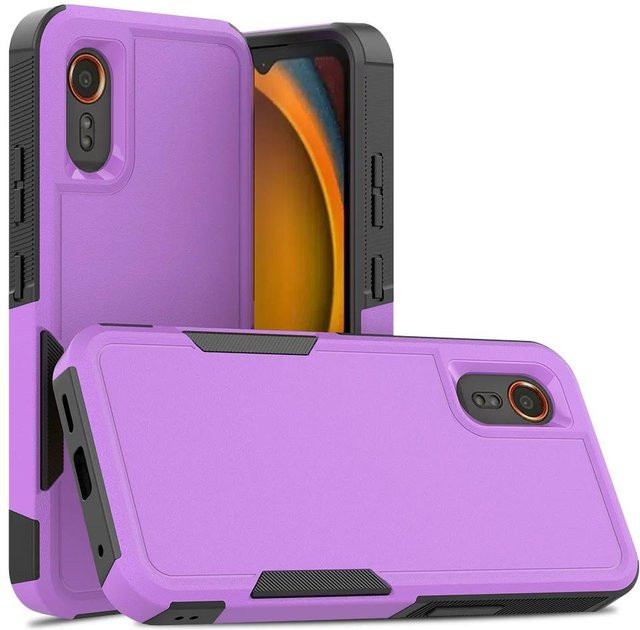 Robuste und stoßfeste Schutzhülle für Samsung Galaxy Xcover 7 in Violett mit TPU-Rahmen und Hartplastik-Rückseite - Bild 1