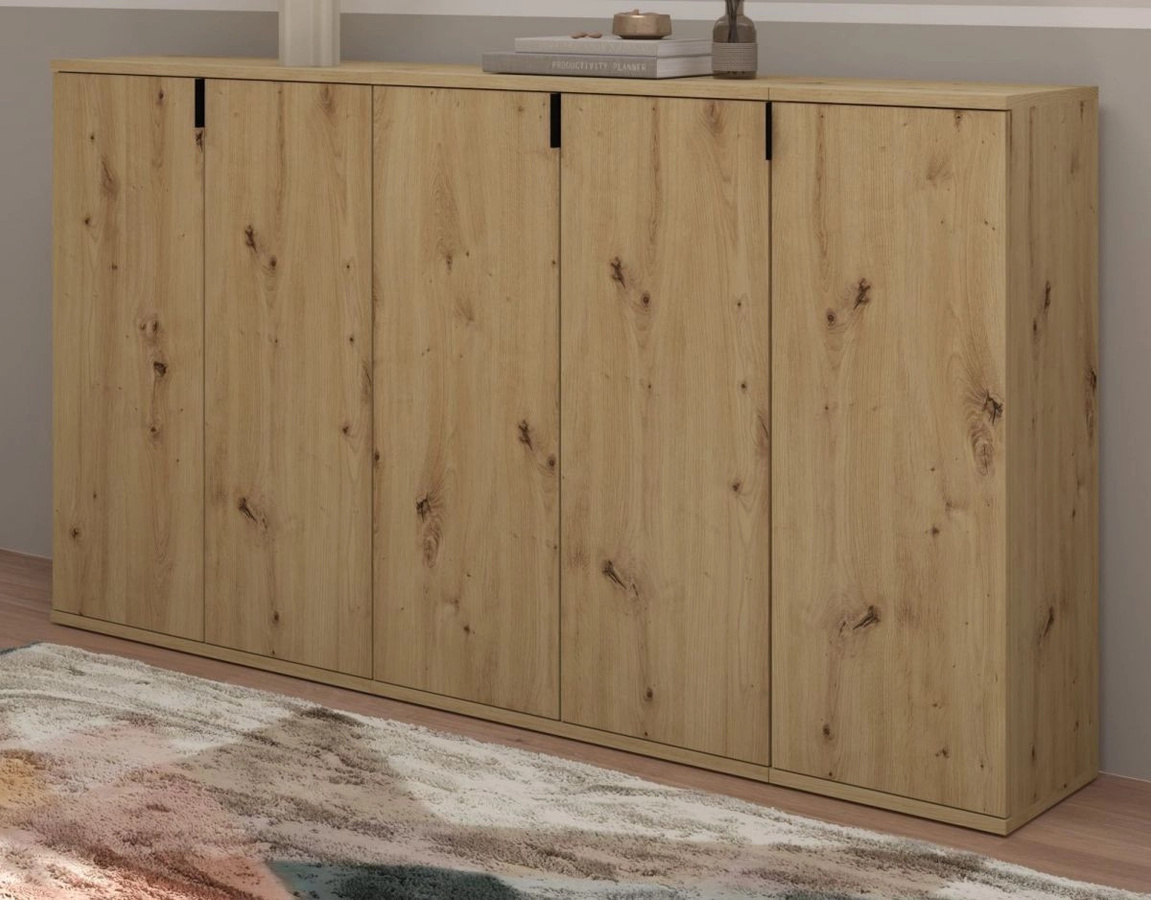 Inn.Furn Sideboard Artisan Line-Up Eiche, 5-türig, B: 152 cm, H: 99 cm, T: 34 cm - Bild 1
