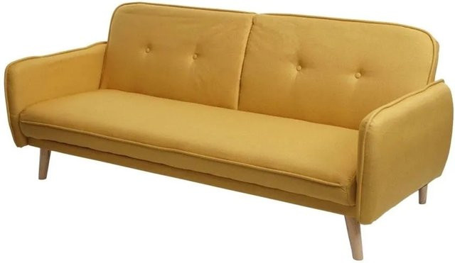 MCW Schlafsofa J18 Gelb, modernes Click-Clack Klappsofa mit Schlaffunktion und verstellbarer Rückenlehne, Stoffbezug - Bild 1