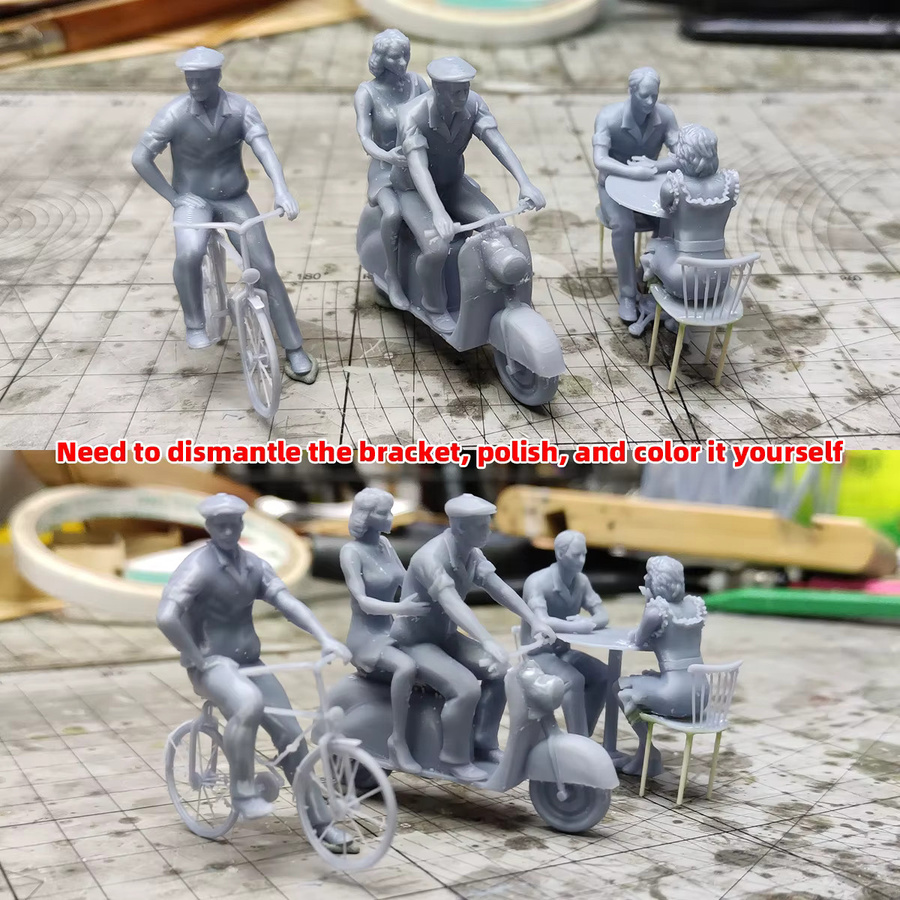 CorMake Moderne Urbane Zivilisten-Frauen Fahrrad-Set, Modellbausatz, 1:87 - Bild 2